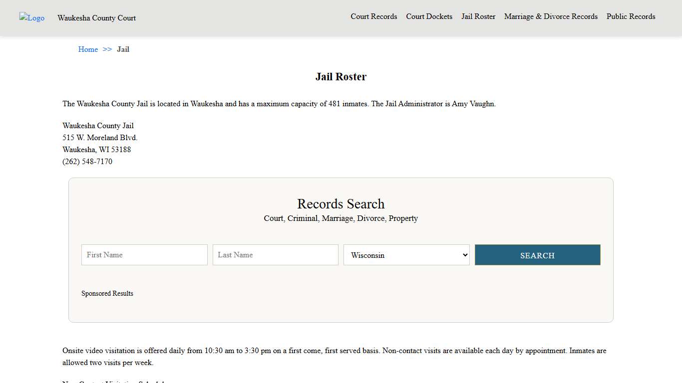 Jail Roster Waukesha County Court
